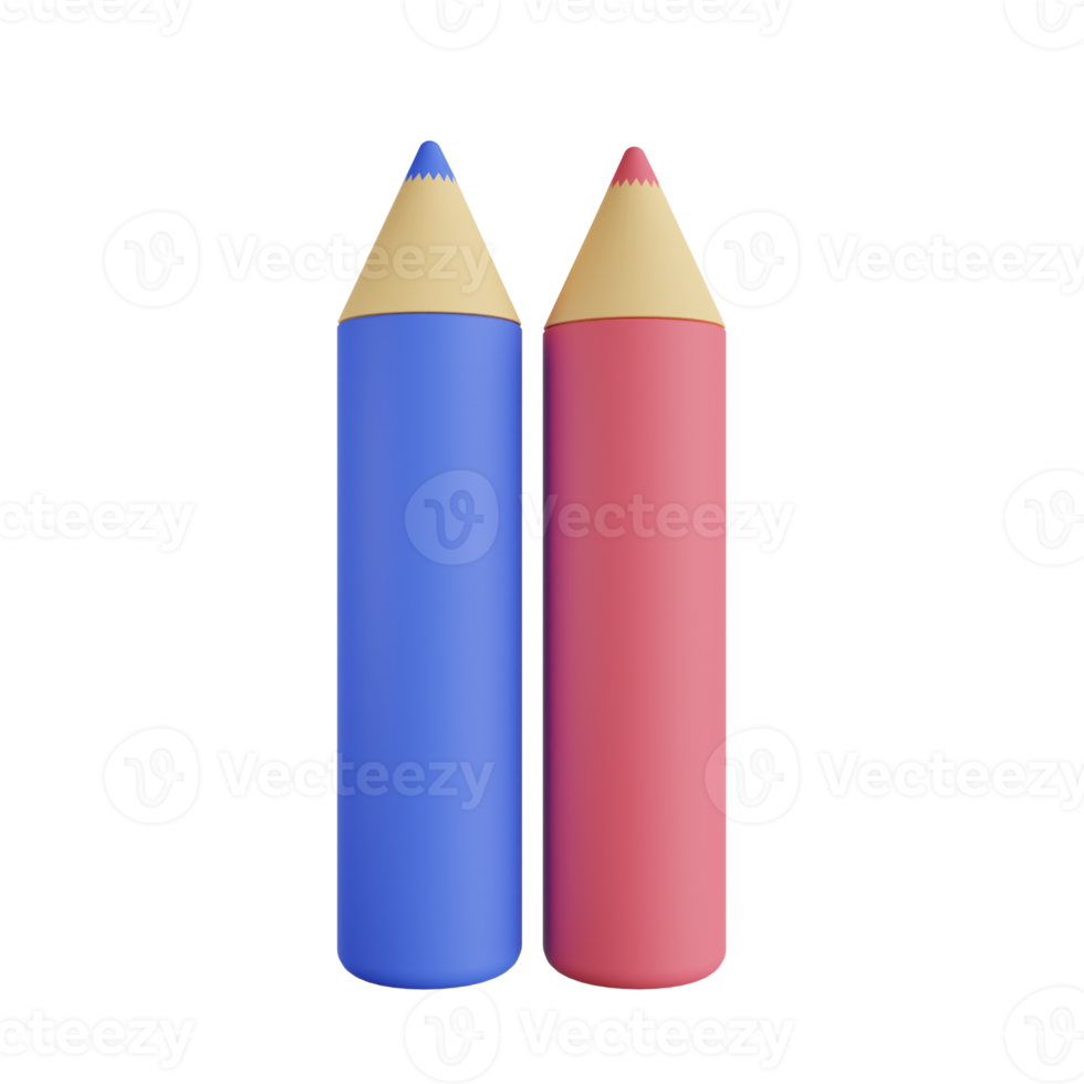 crayons de couleur illustration 3d png