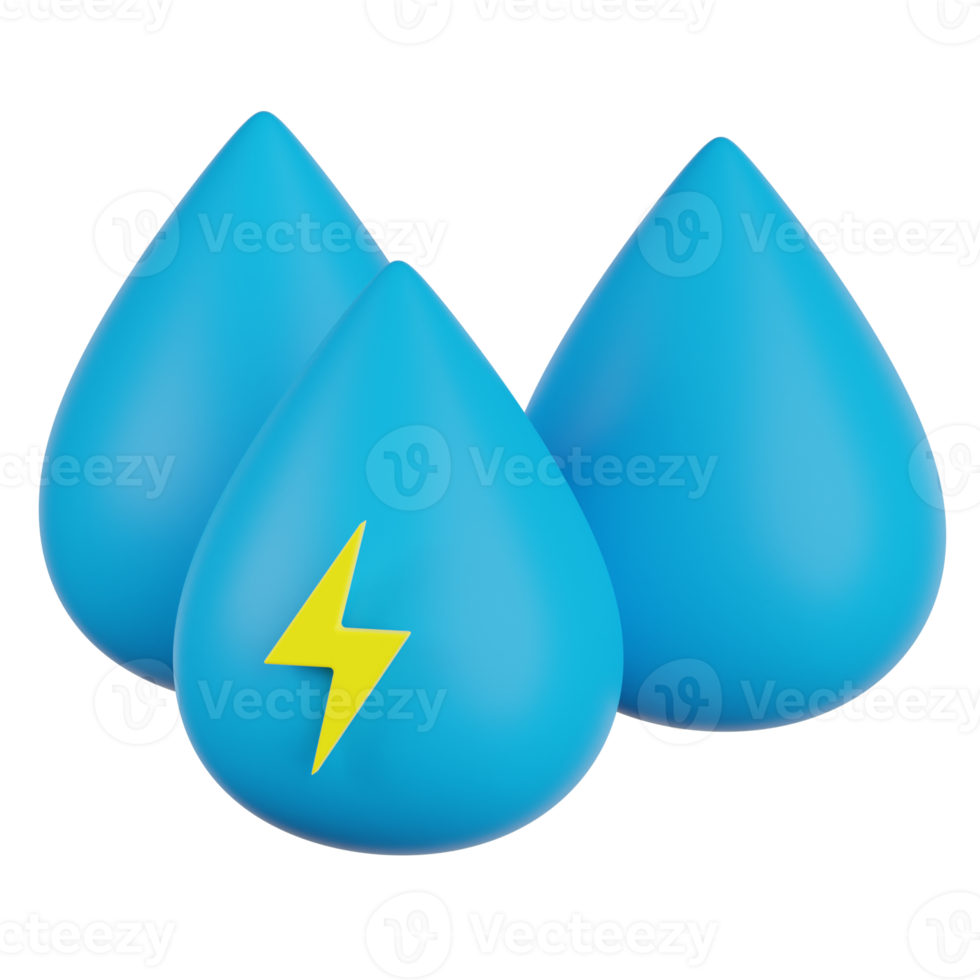 Water Energy 3D Illustration png