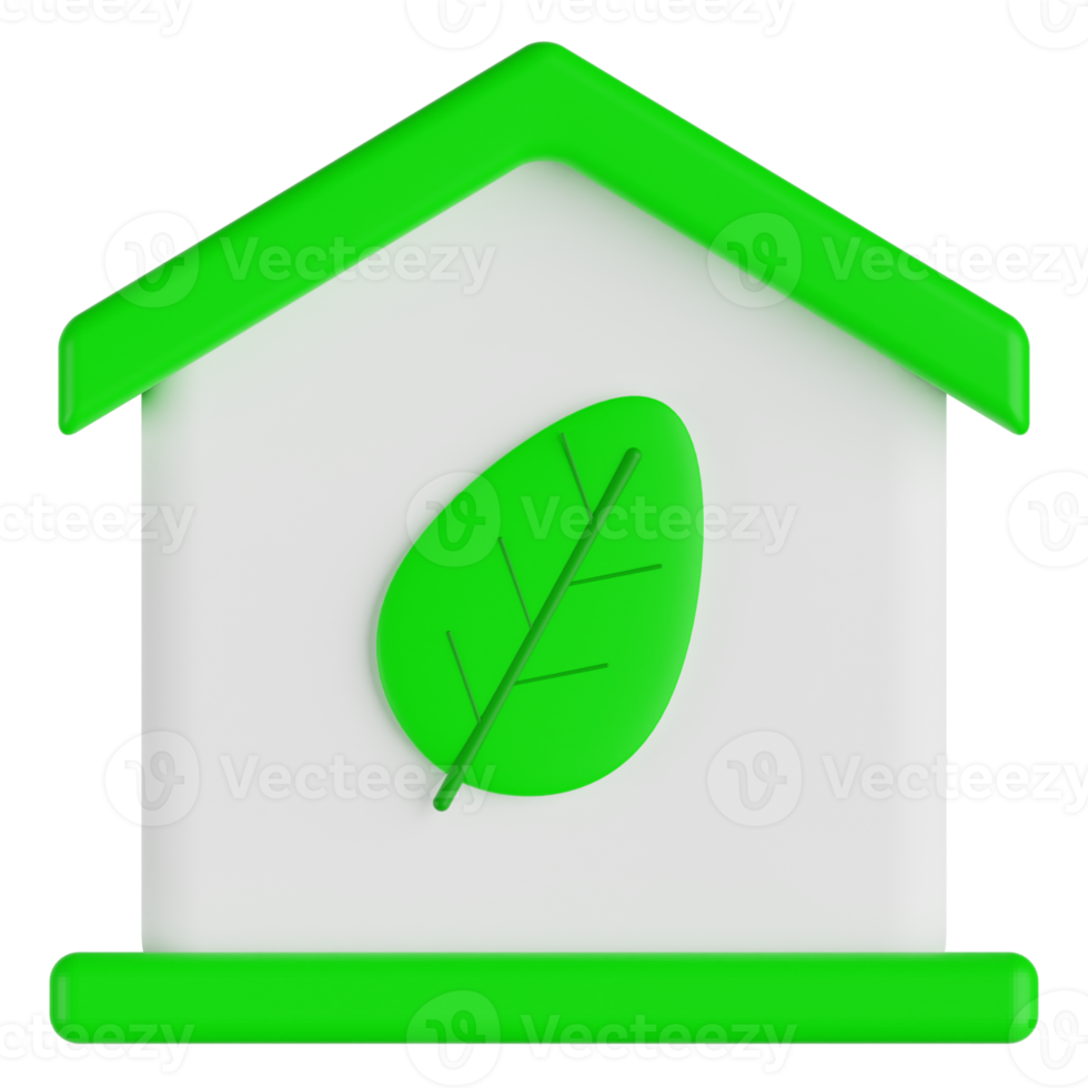 illustration 3d de la maison verte png