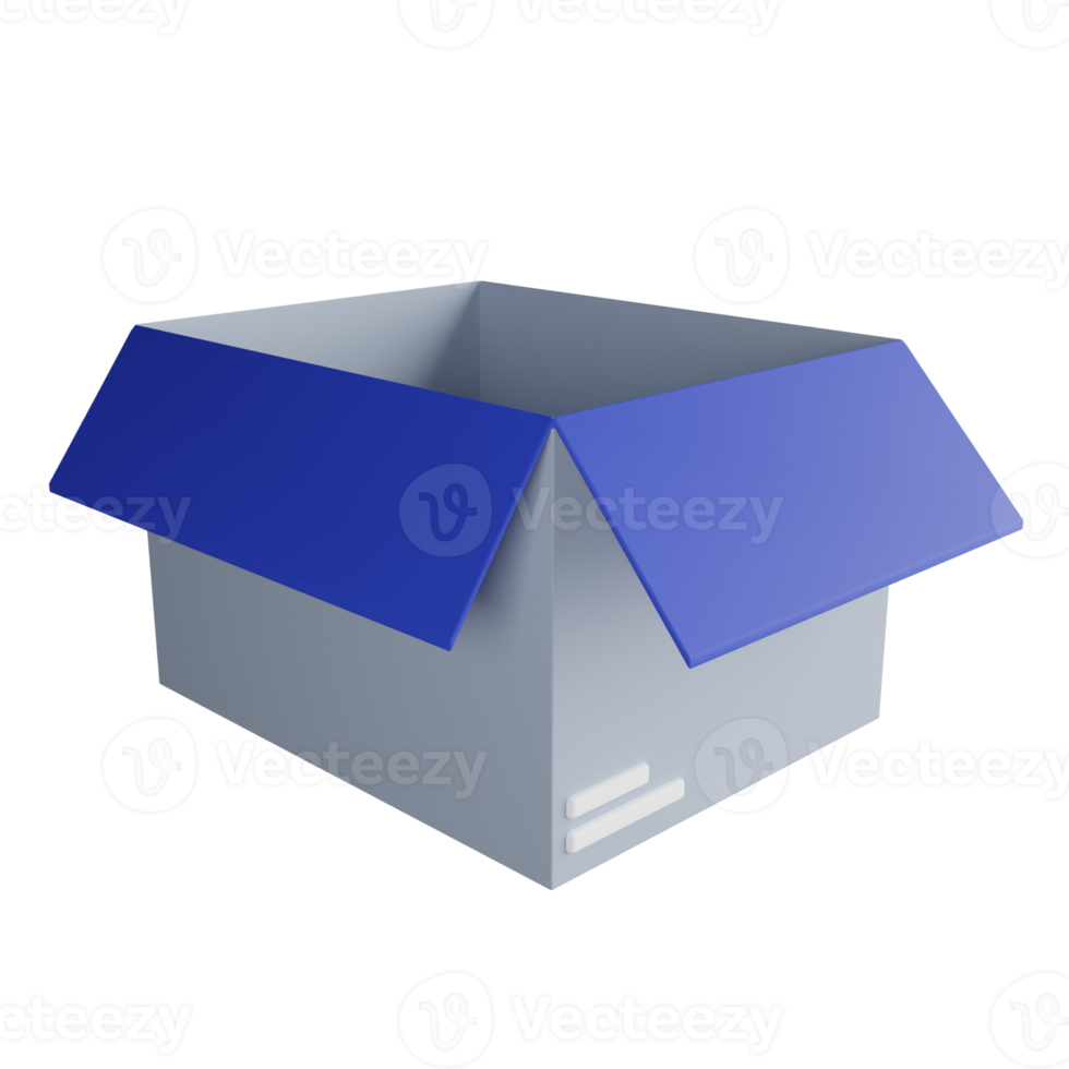 ilustração 3d de pacote aberto png