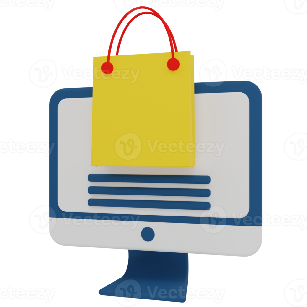 online boodschappen doen 3d illustratie png