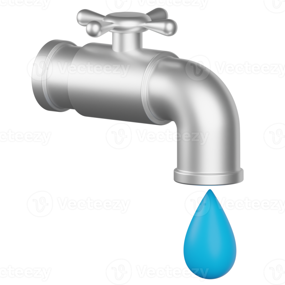 Water Tap 3D Illustration png