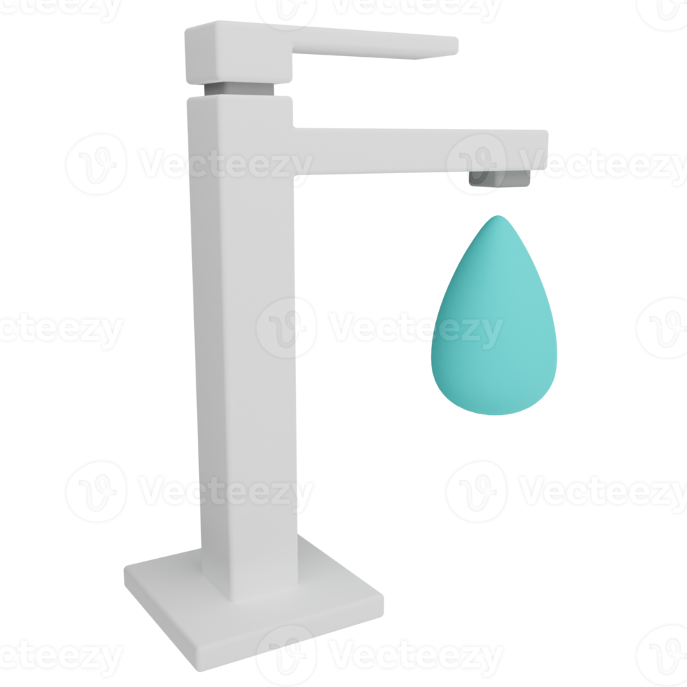 Water Faucet 3D Illustration png