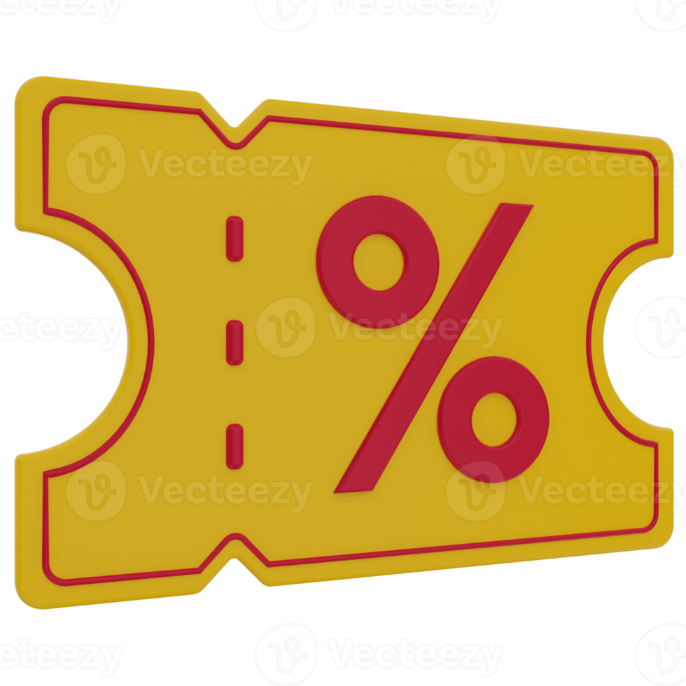 Discount Voucher 3D Illustration png