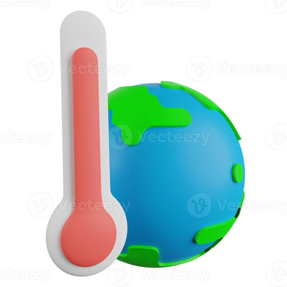 ilustração 3d de aquecimento global png