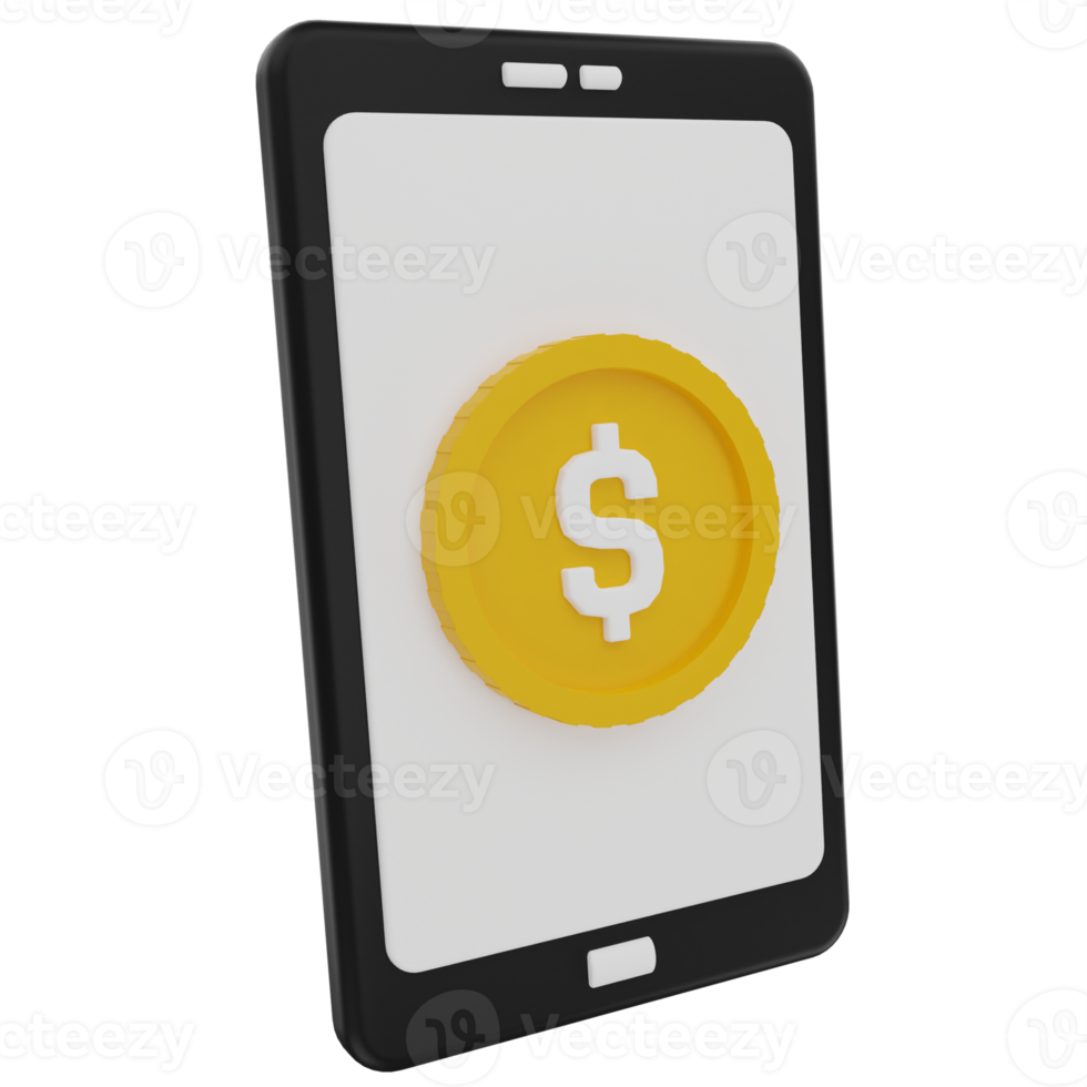 illustration 3d de paiement mobile png