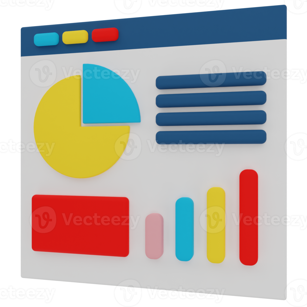 Marketing Dashboard 3D Illustration png