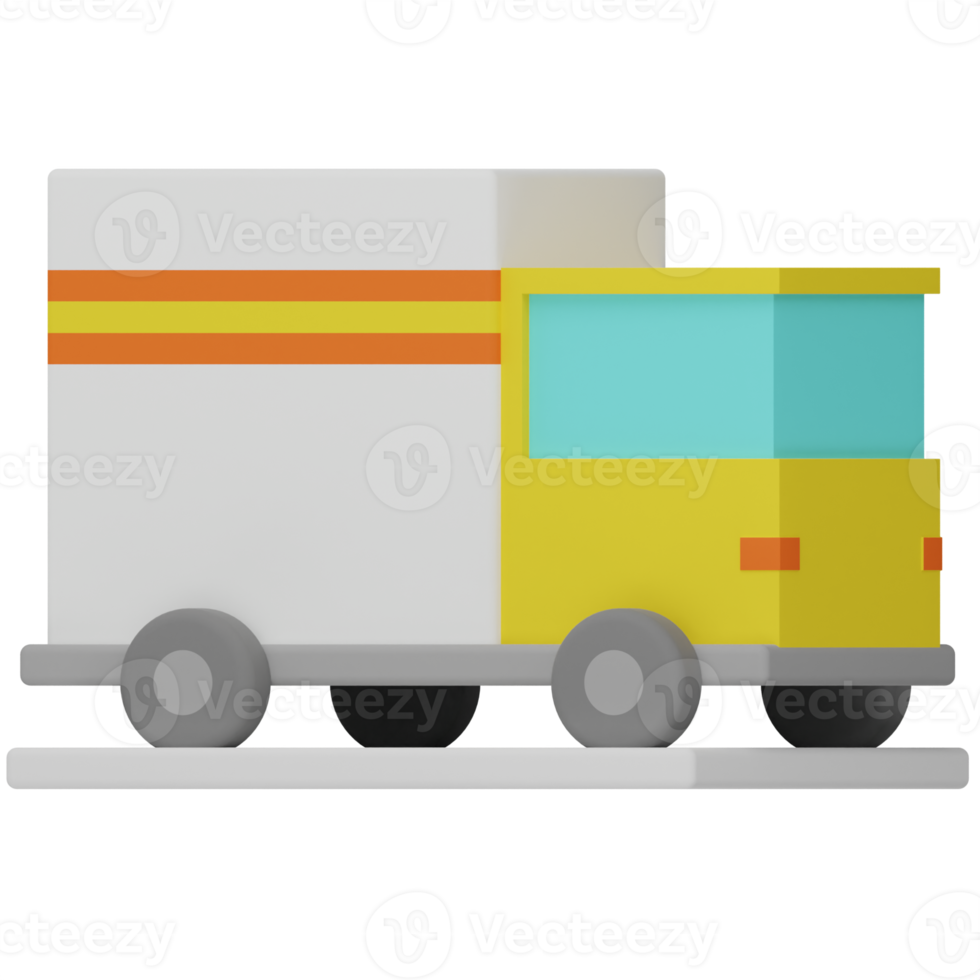 Delivery Truck 3D Illustration png