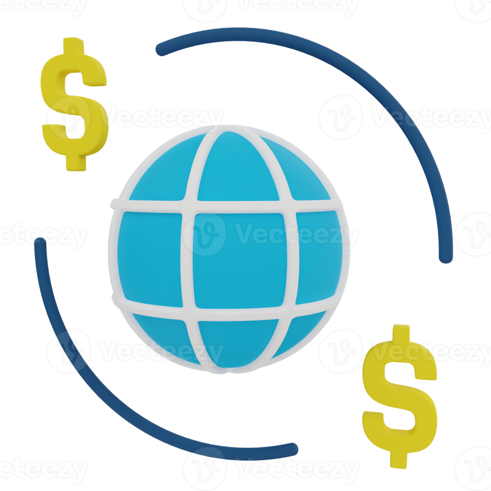 Global Money 3D Illustration png