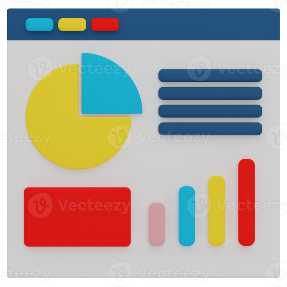 Marketing Dashboard 3D Illustration png