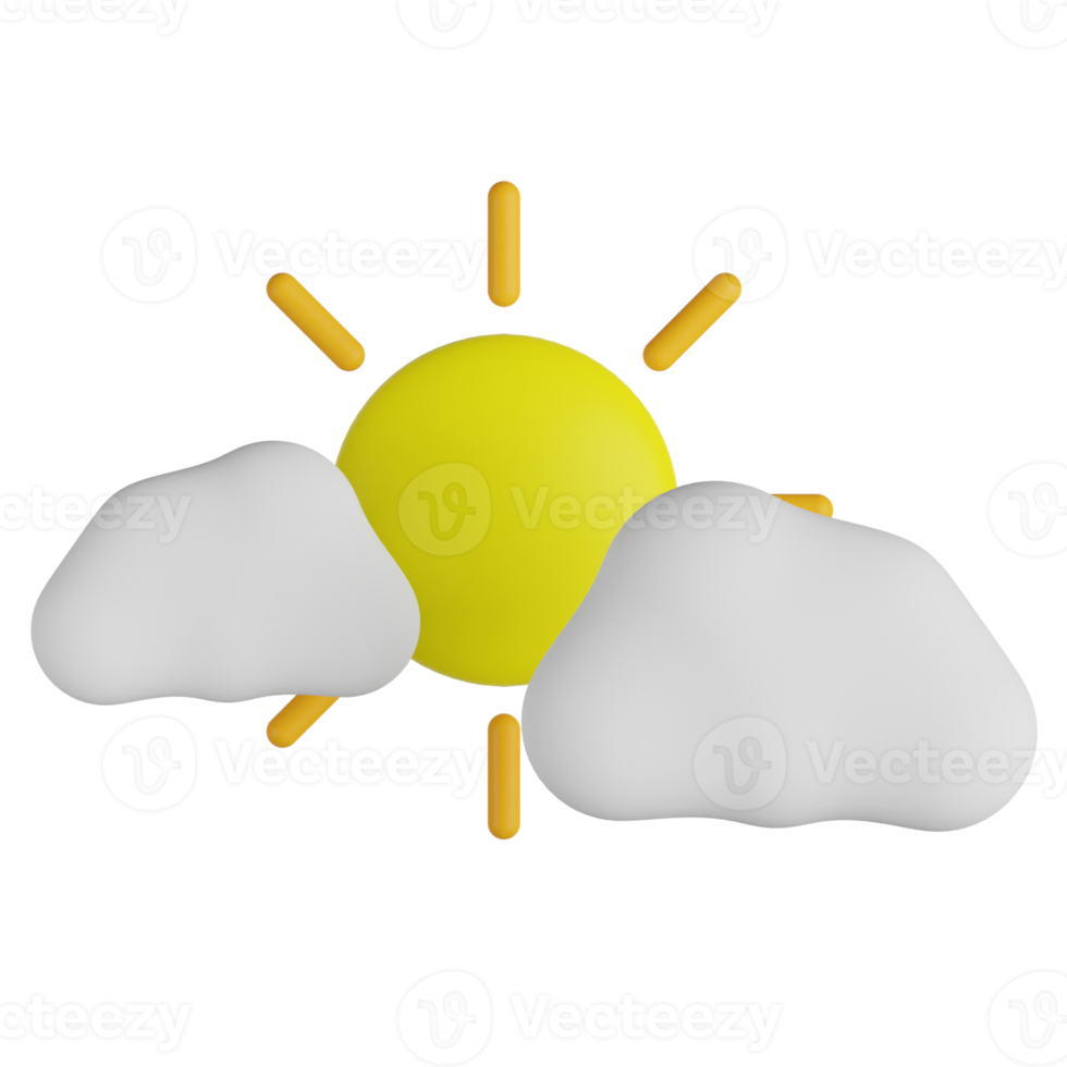 bewolkt dag 3d illustratie png