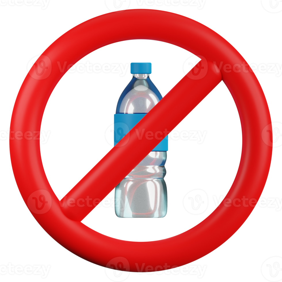Nee plastic fles 3d illustratie png