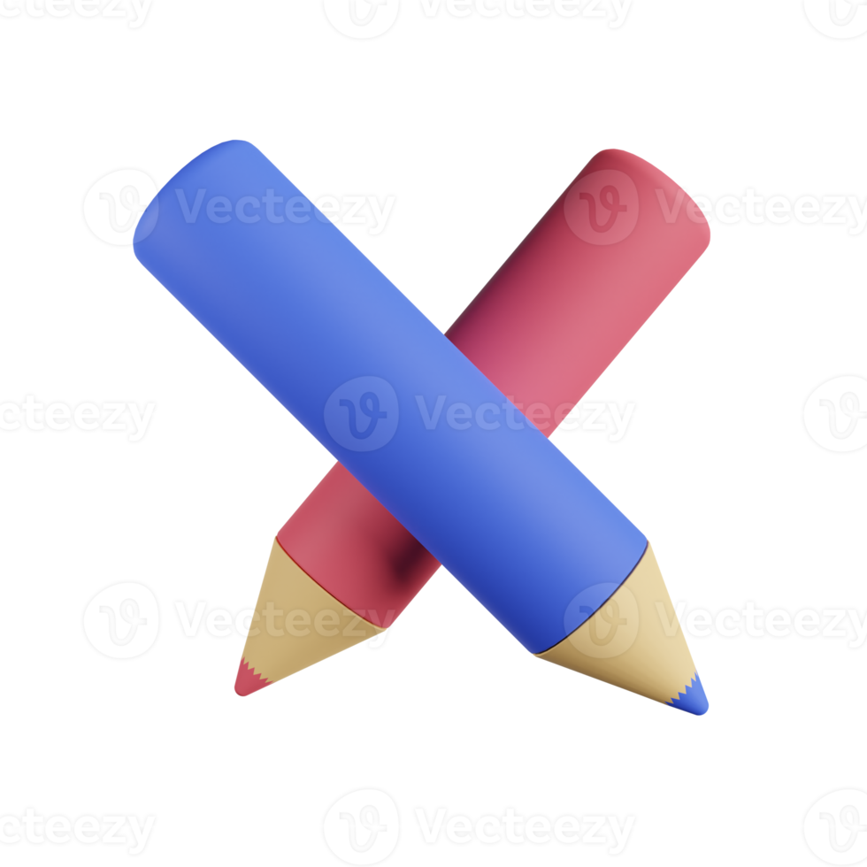 Color Pencils 3D Illustration png