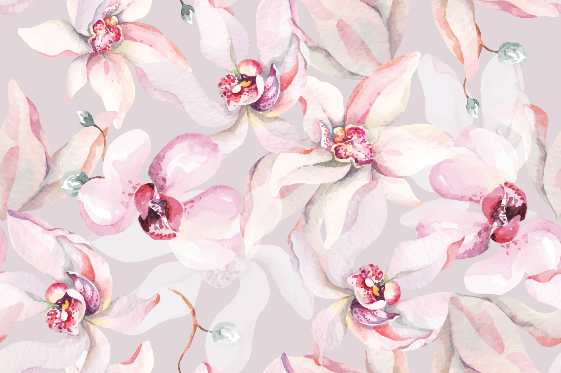 Seamless pattern of orchids drawn with  with floral  patterns   vegetation for natural style  wallpapers. 10980390 Vector Art at Vecteezy