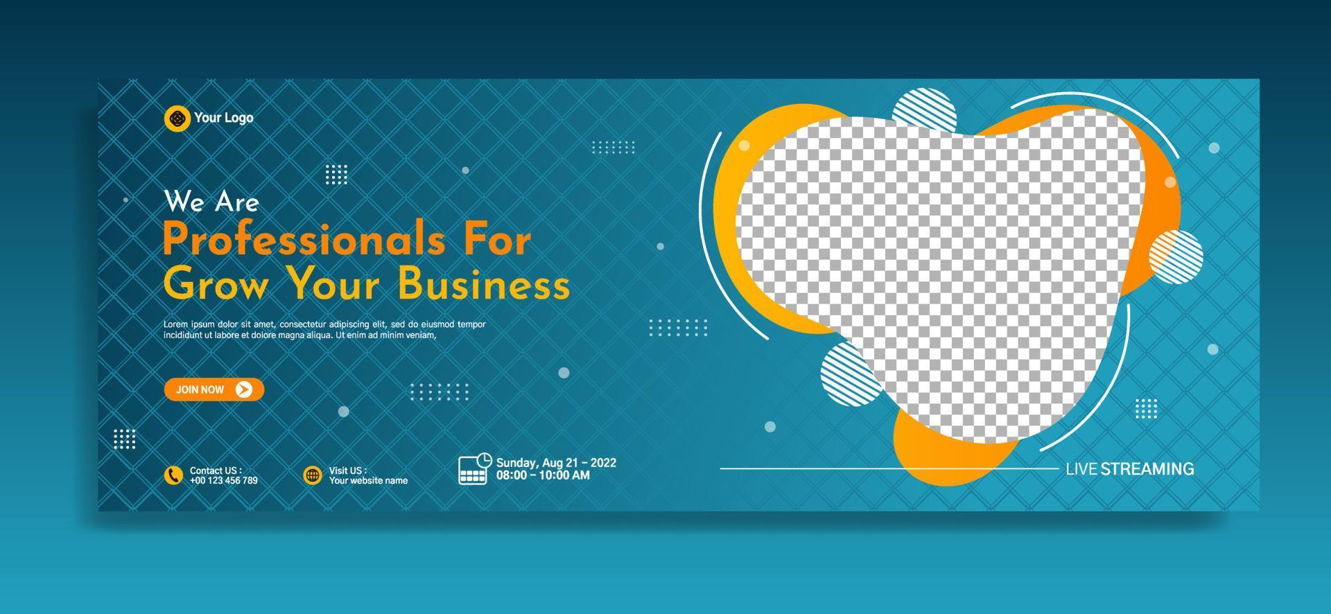 Business webinar horizontal banner template design vector