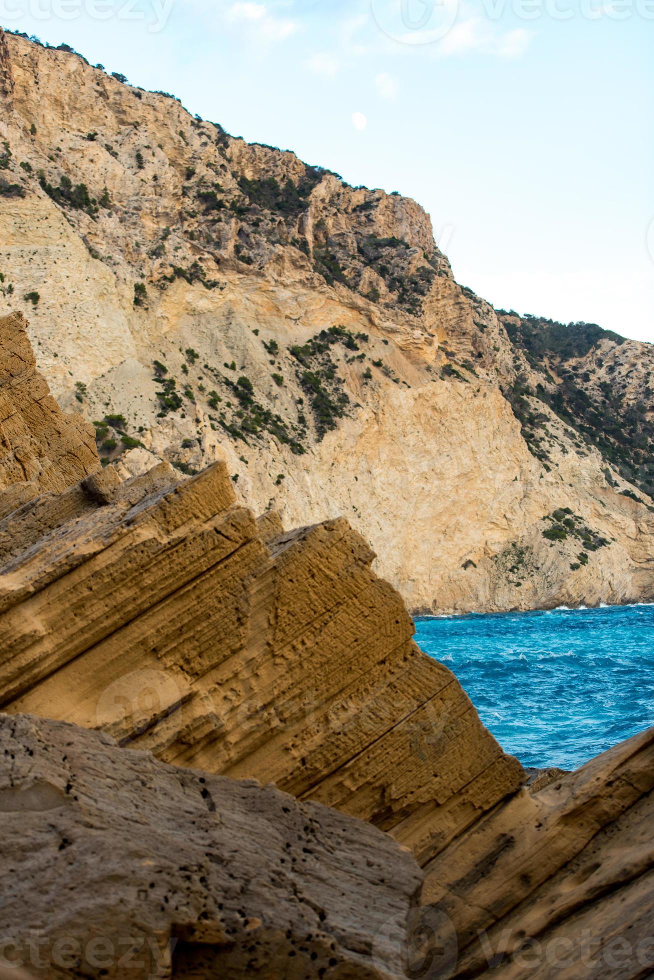 Sa pedrera de Cala de Hort, Atlantis at late afternoon 10981478 Stock