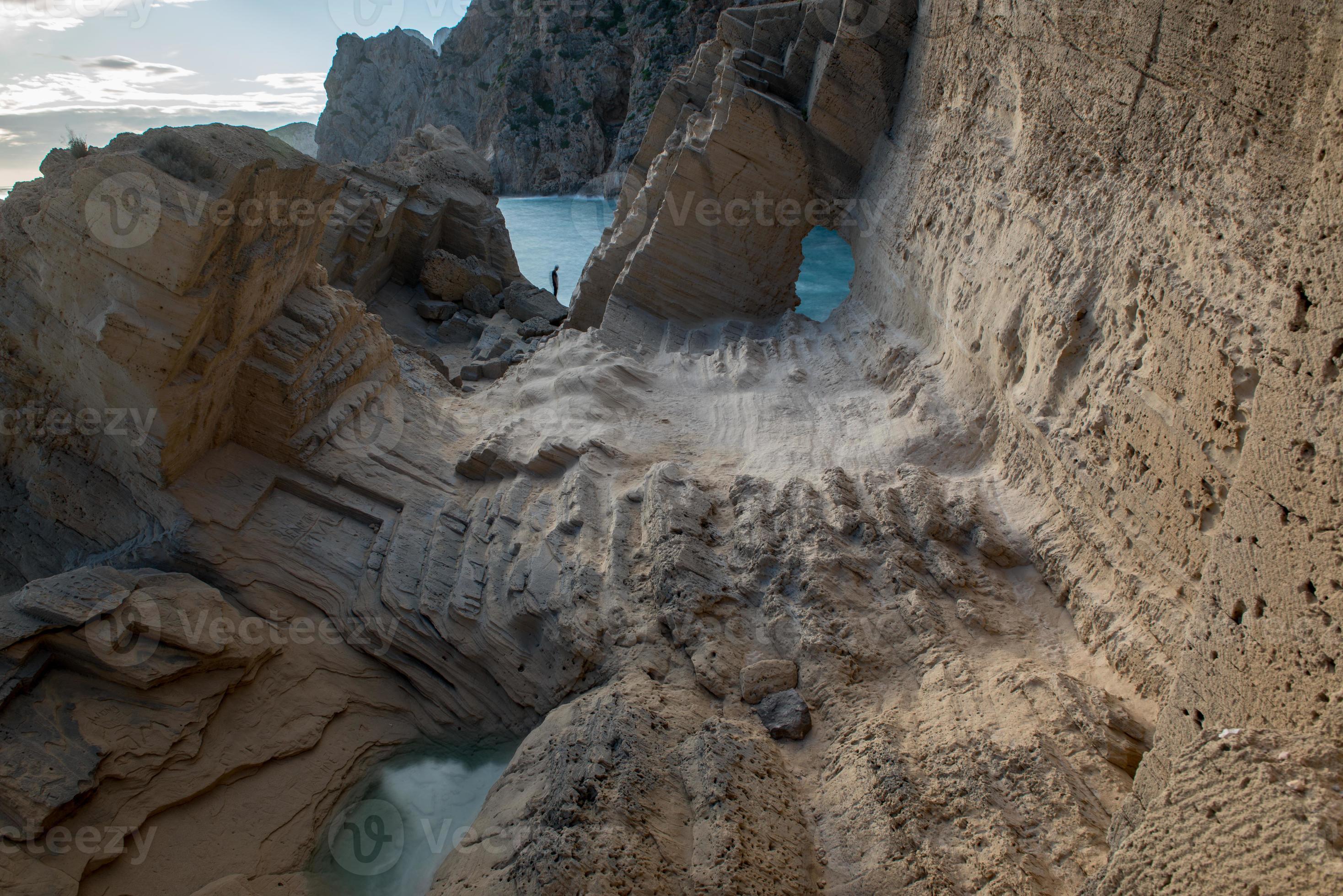 Sa pedrera de Cala de Hort, Atlantis at late afternoon 10981510 Stock
