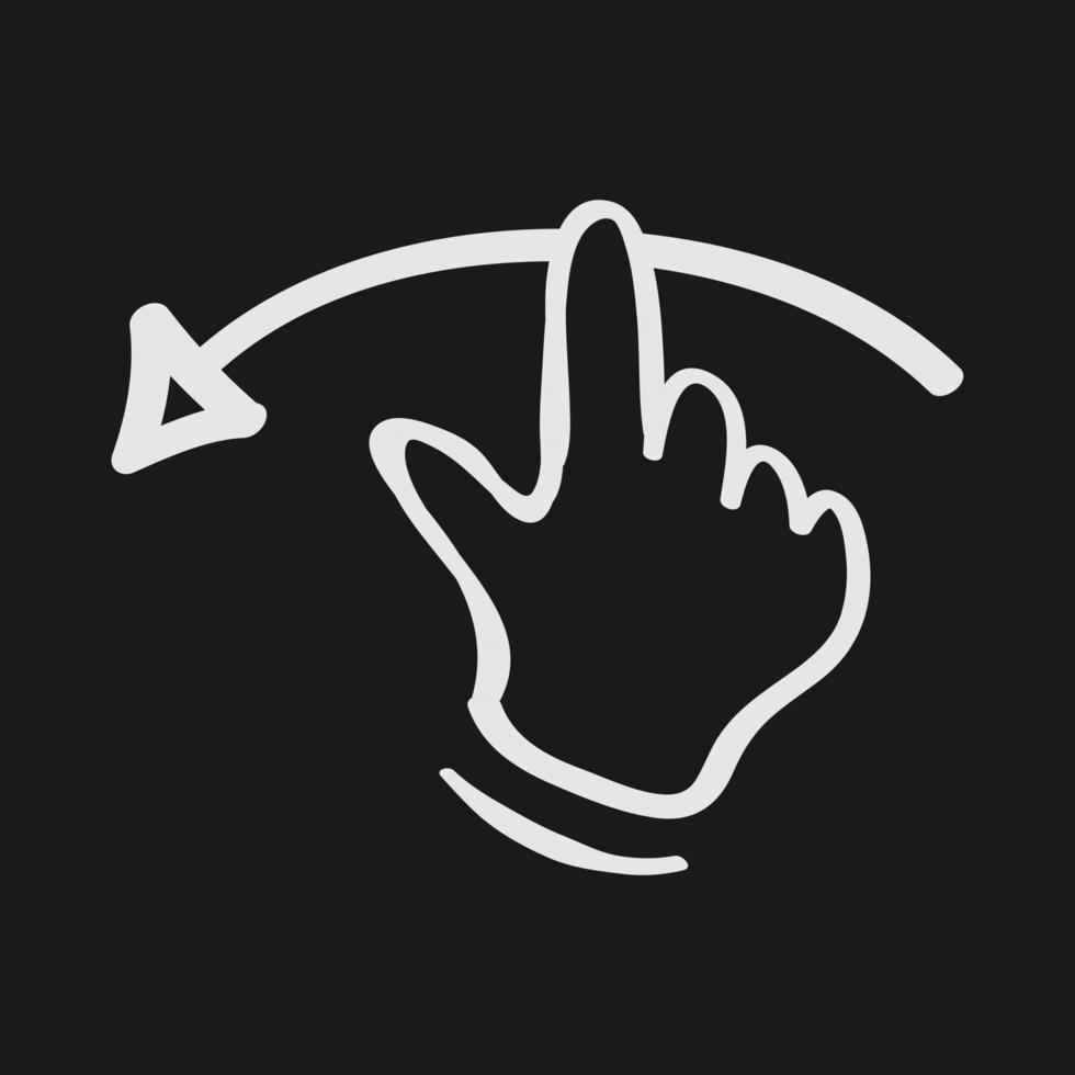 doodle swipe right, swipe up, swipe left and swipe down 10981794 Vector