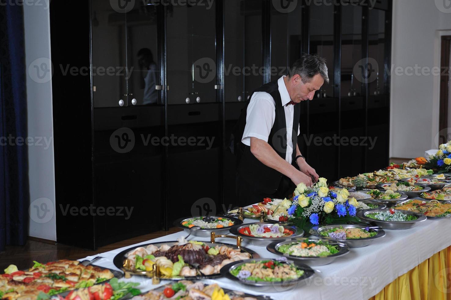 vista de comida buffet foto