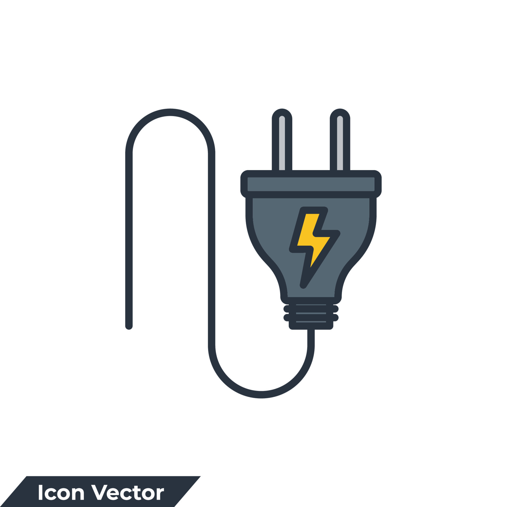 Plug Icon Logo Vector Illustration Electric Plug Sign Symbol Template 