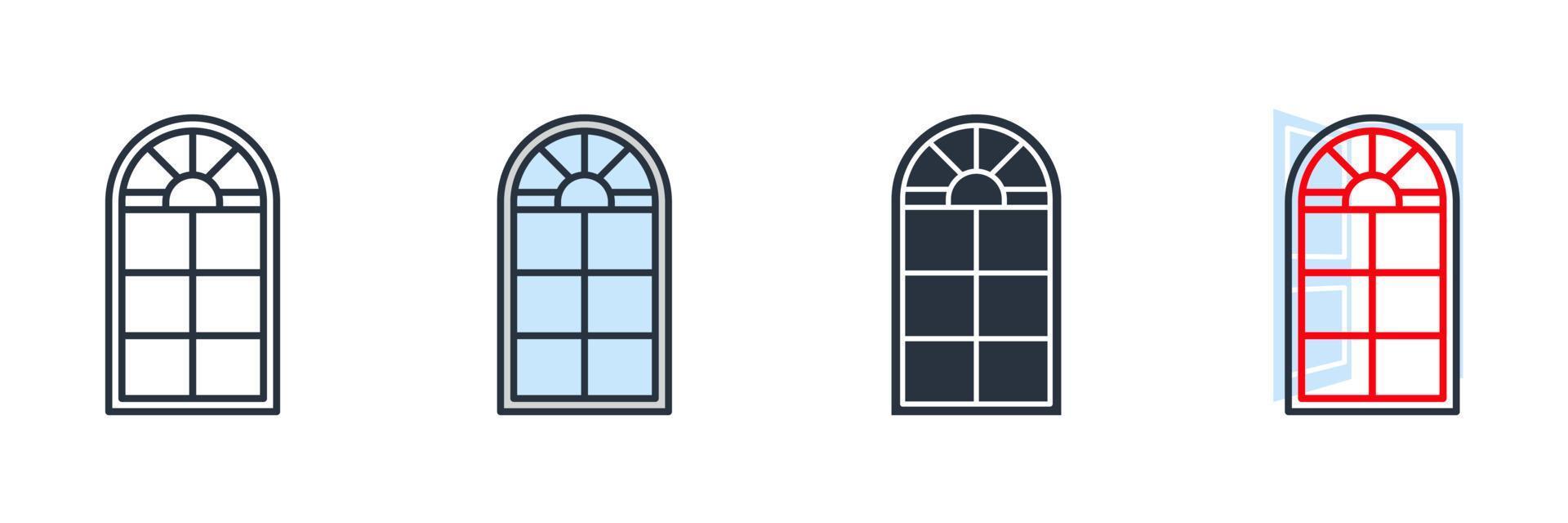 ilustración de vector de logotipo de icono de ventana. plantilla de símbolo de ventana para la colección de diseño gráfico y web