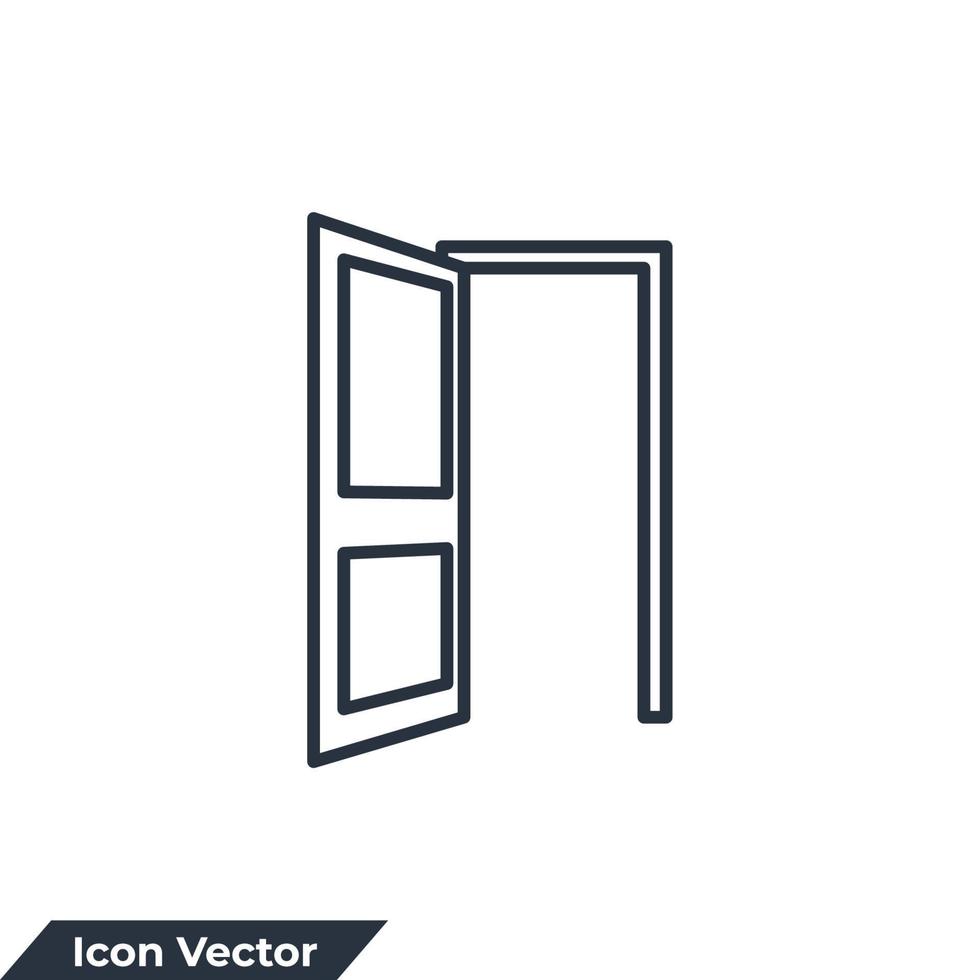ilustración de vector de logotipo de icono de puerta. plantilla de símbolo de puerta para la colección de diseño gráfico y web