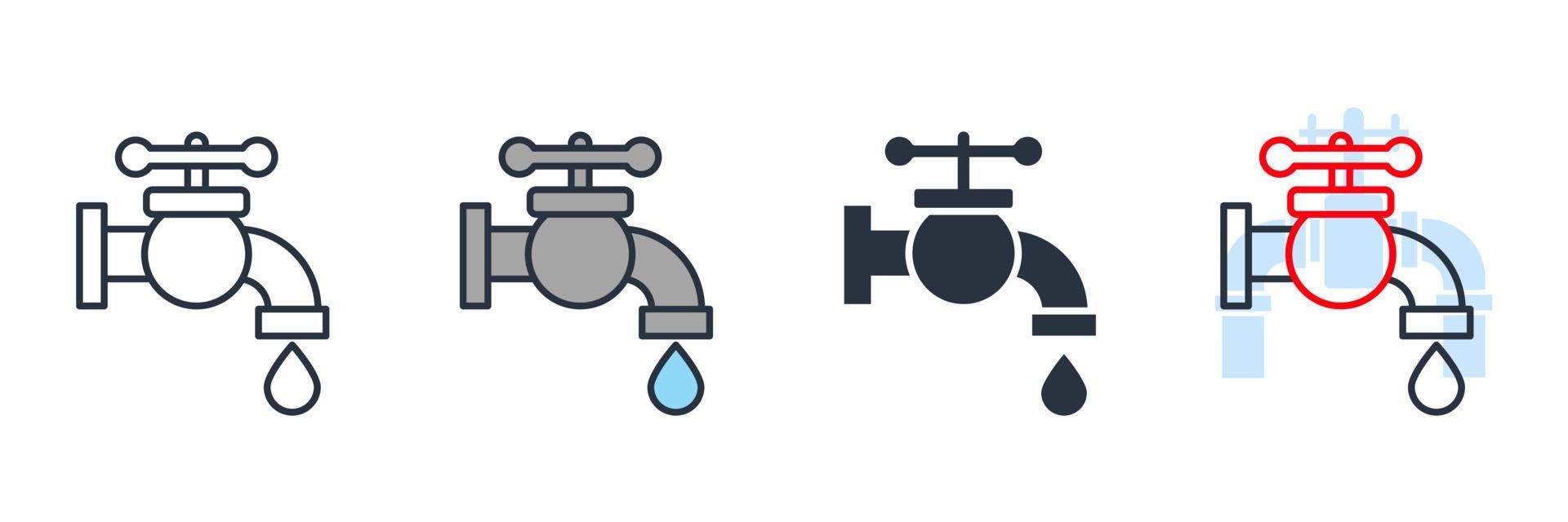 tap faucet icon logo vector illustration. Faucet symbol template for