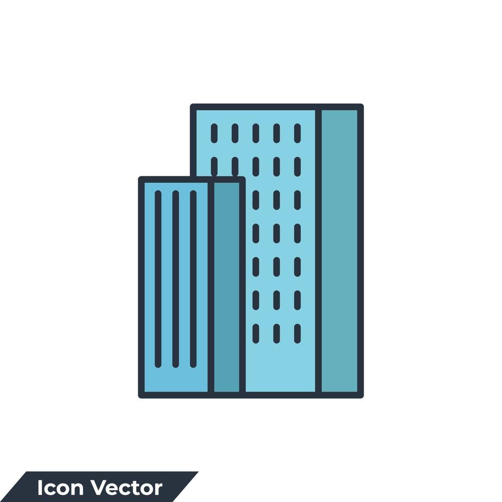 Ilustración de vector de logotipo de icono de edificio. plantilla de símbolo de concepto de arquitectura para la colección de diseño gráfico y web