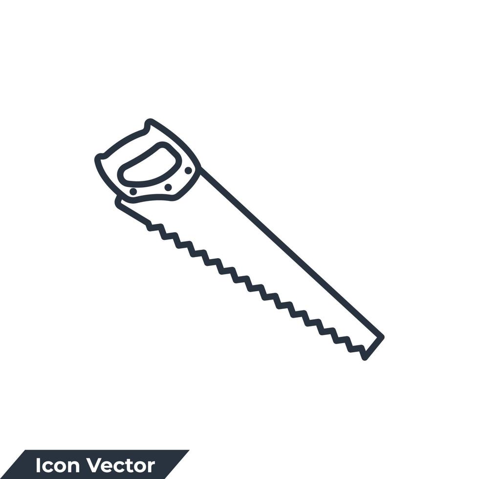 hand saw icon logo vector illustration. handsaw carpentry tool symbol template for graphic and web design collection