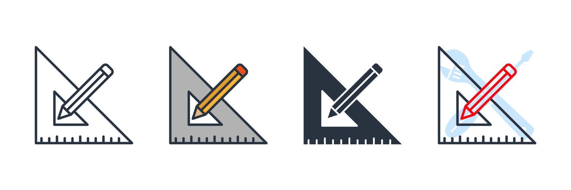 pencil and ruler icon logo vector illustration. pencil and ruler symbol template for graphic and web design collection