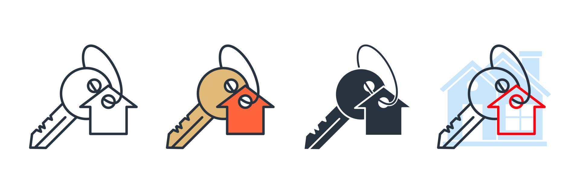 house key icon logo vector illustration. house key symbol template for graphic and web design collection