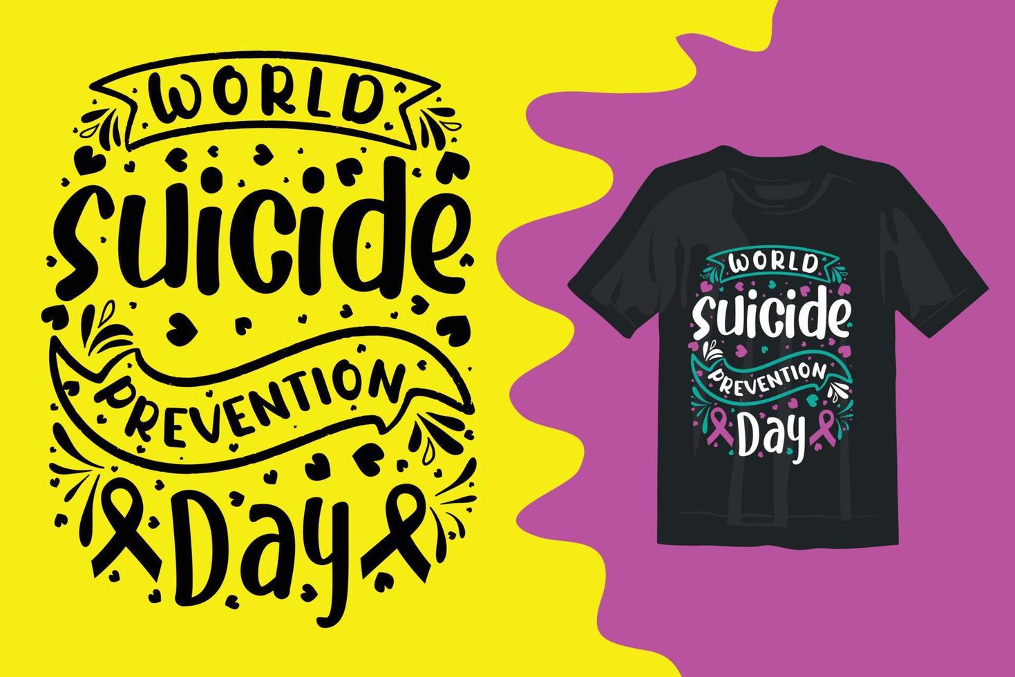 Suicide awareness typography t shirt design print on demand vector