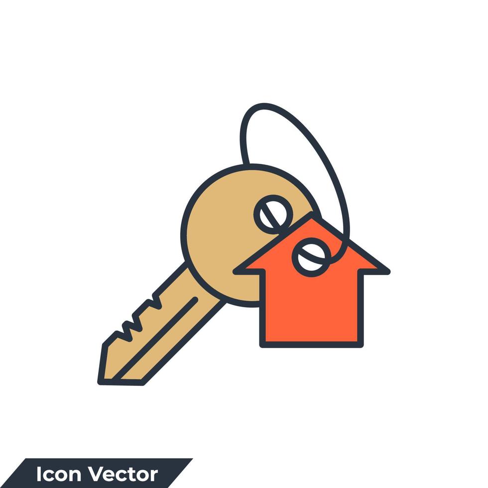 ilustración vectorial del logotipo del icono de la llave de la casa. plantilla de símbolo de llave de casa para la colección de diseño gráfico y web vector
