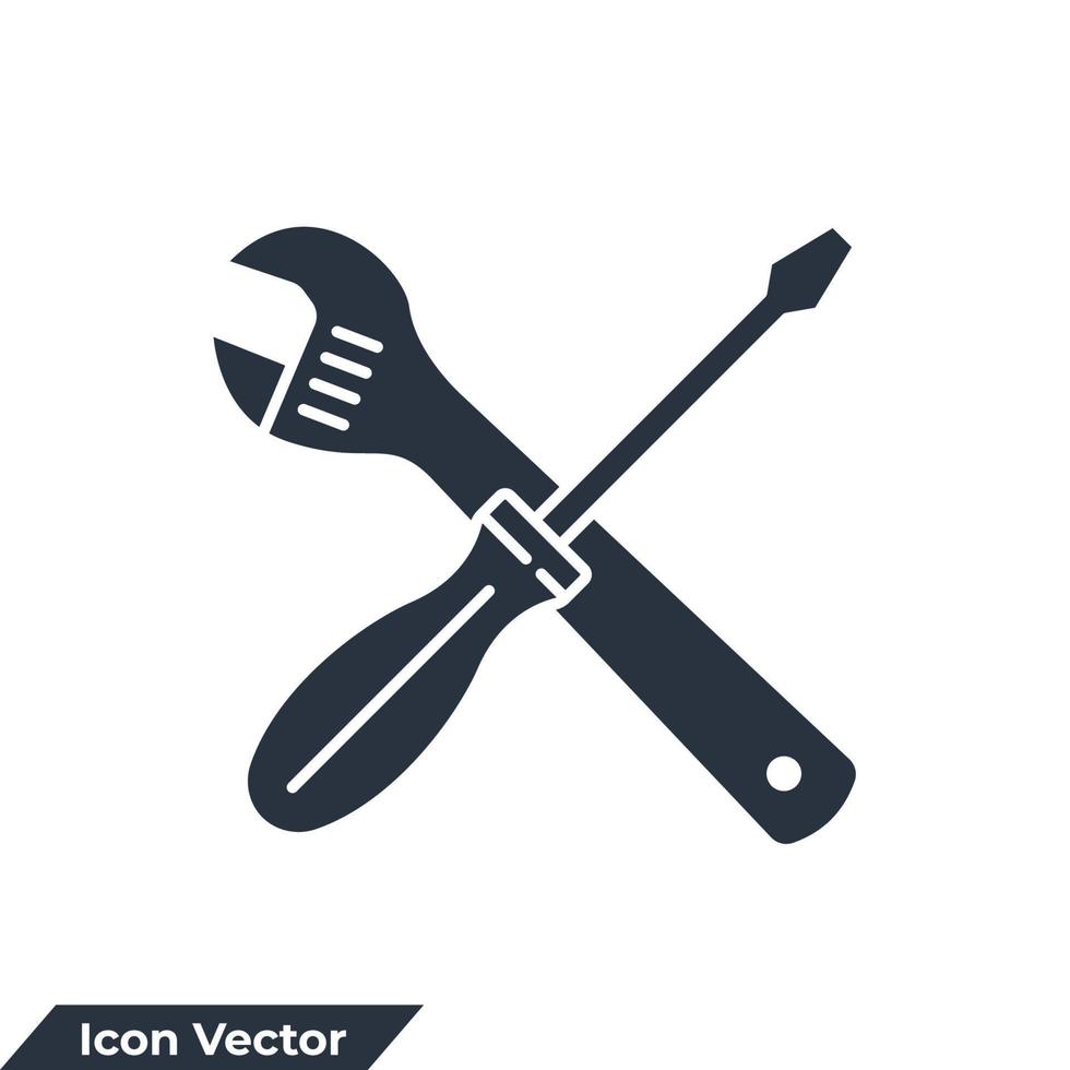 tools icon logo vector illustration. Setting symbol template for graphic and web design collection