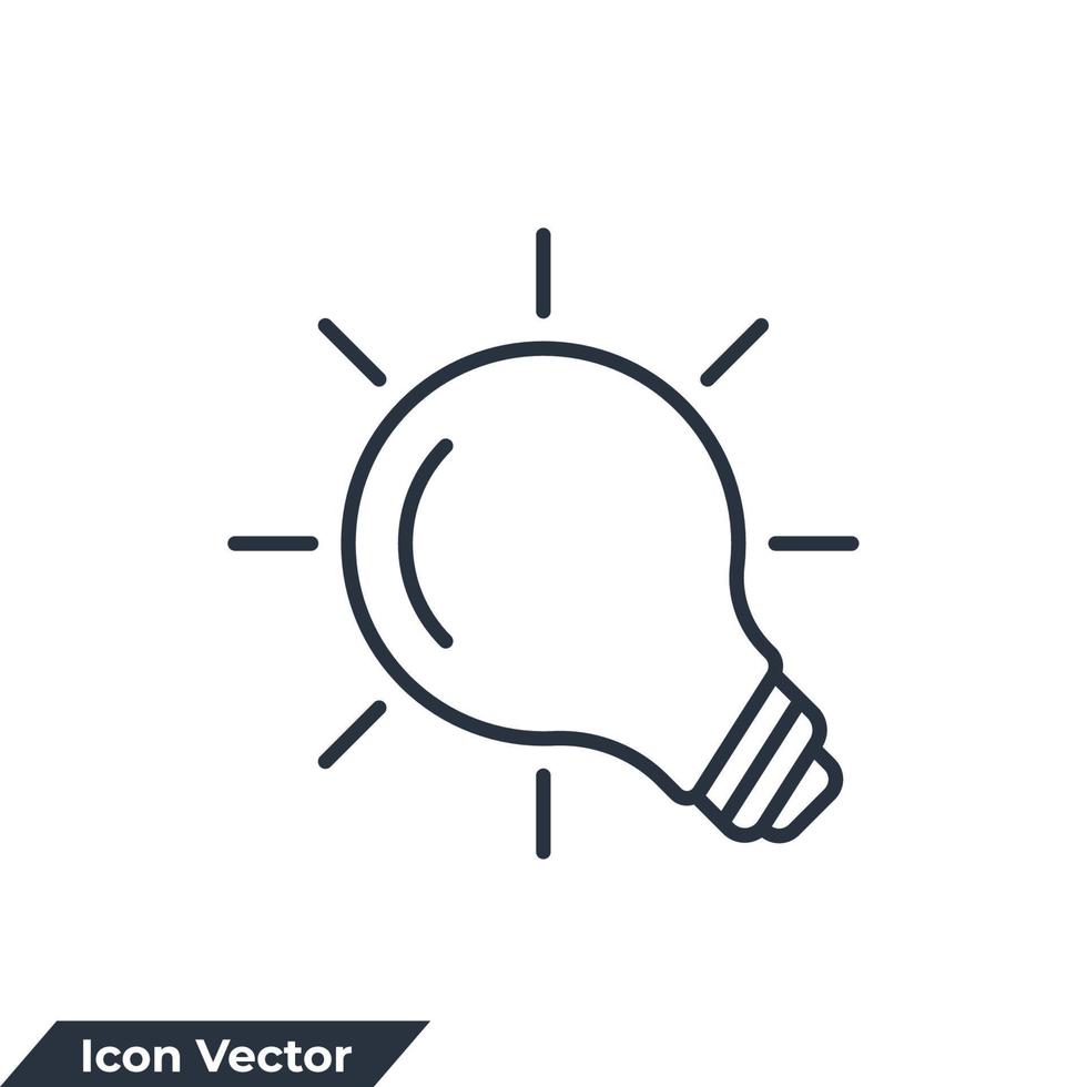 light bulb icon logo vector illustration. Idea sign, solution, thinking concept. Lighting Electric lamp symbol template for graphic and web design collection