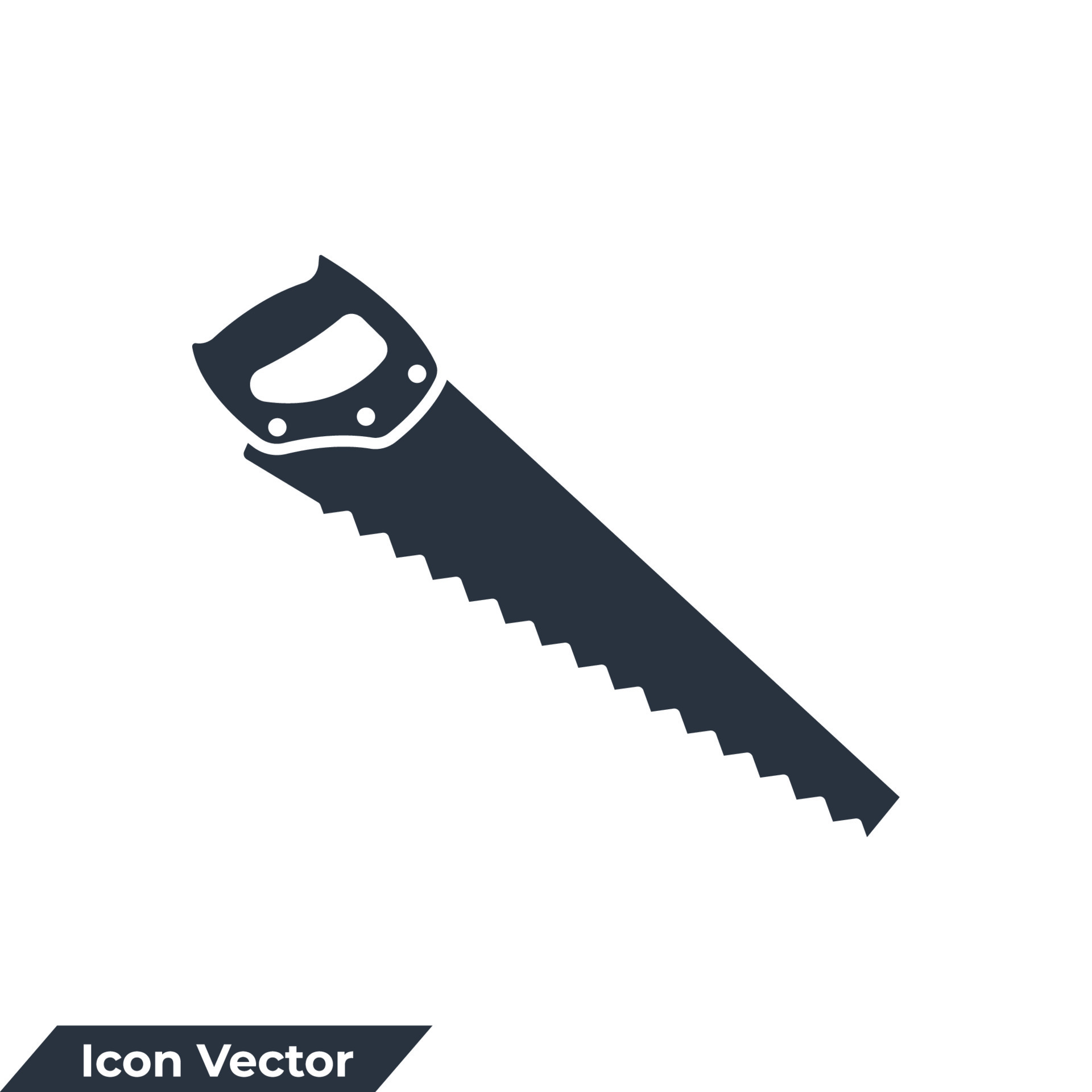 hand saw icon logo vector illustration. handsaw carpentry tool symbol