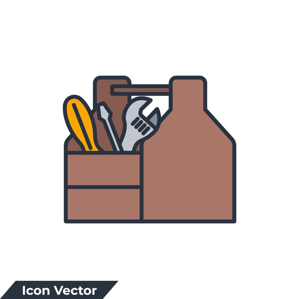 toolbox icon logo vector illustration. Tool box symbol template for graphic and web design collection