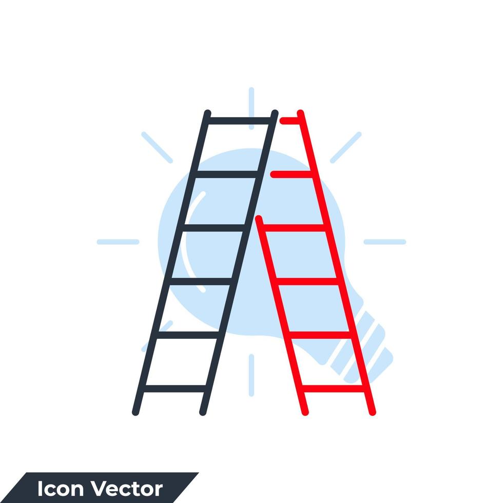 Ilustración de vector de logotipo de icono de escalera. plantilla de símbolo de escalera de tijera para la colección de diseño gráfico y web