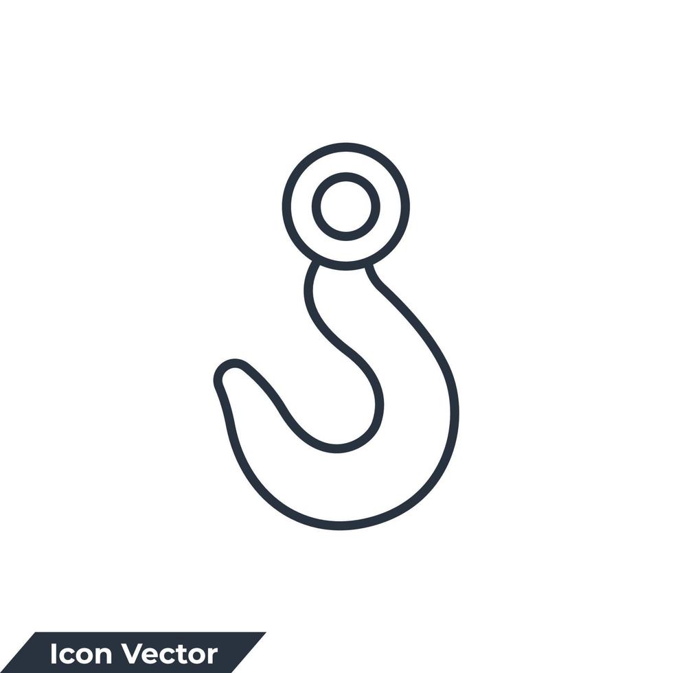 crane hook icon logo vector illustration. Crane symbol template for graphic and web design collection