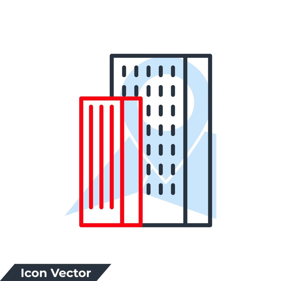 Ilustración de vector de logotipo de icono de edificio. plantilla de símbolo de concepto de arquitectura para la colección de diseño gráfico y web