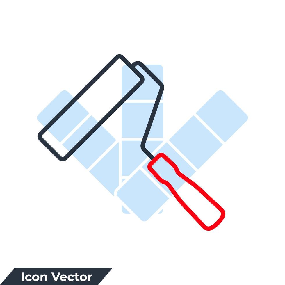 paint roller icon logo vector illustration. paint roller symbol template for graphic and web design collection