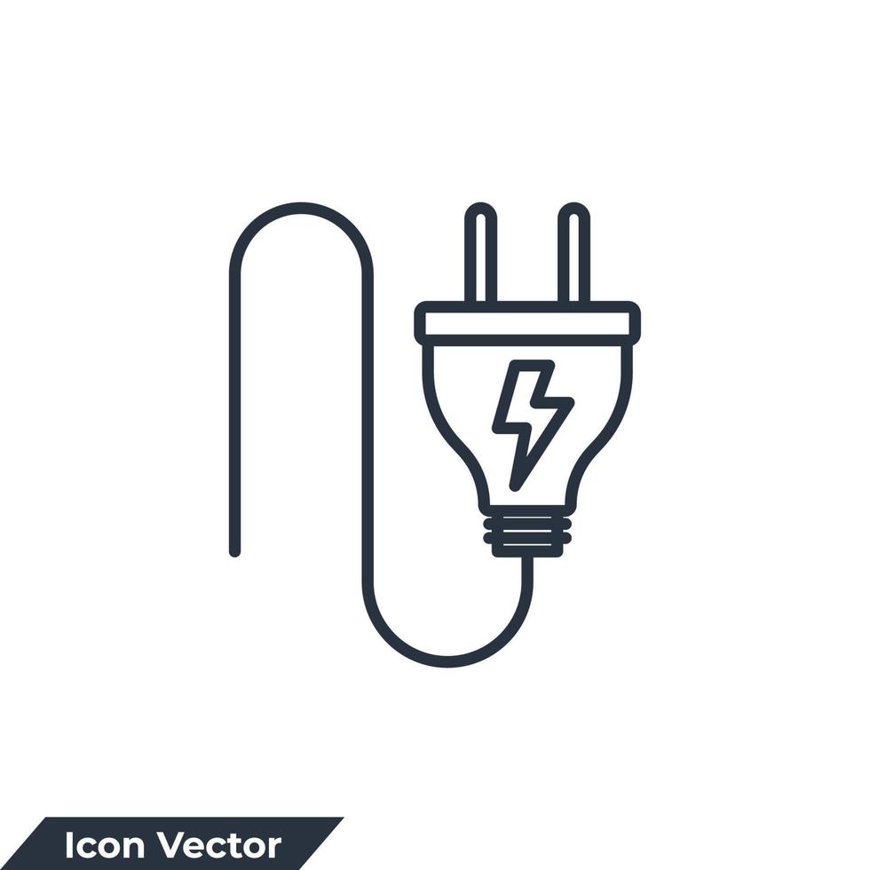 Ilustración de vector de logotipo de icono de enchufe. plantilla de símbolo de signo de enchufe eléctrico para la colección de diseño gráfico y web