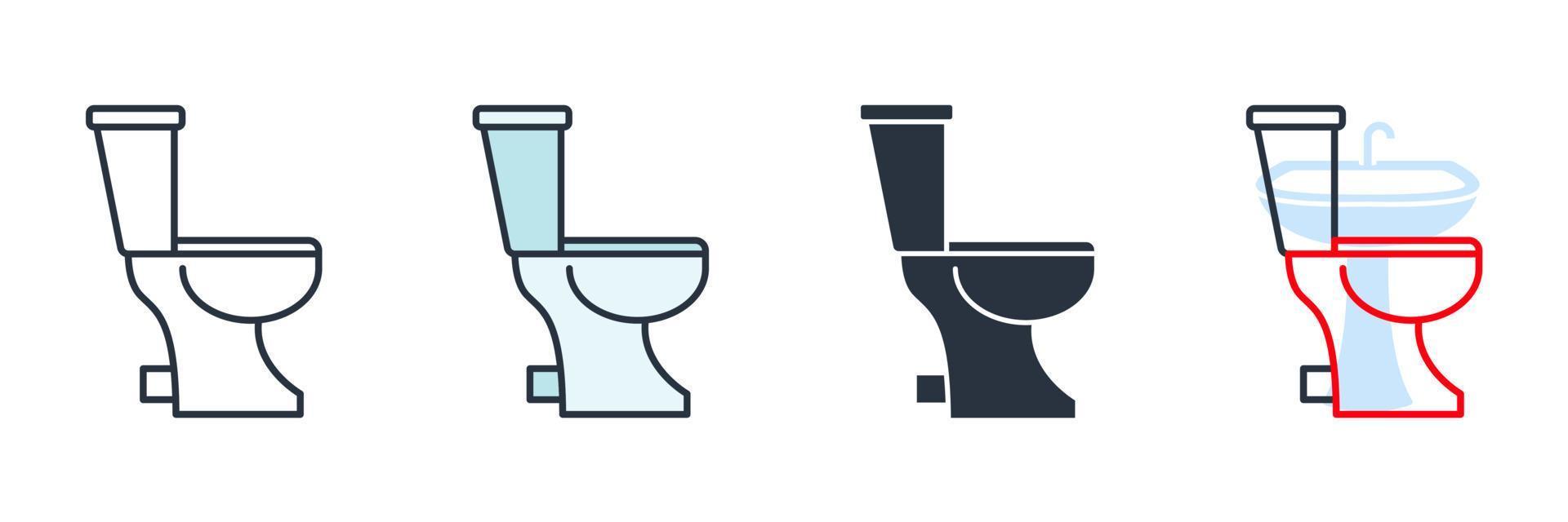 toilet icon logo vector illustration. Toilet bowl sign symbol template for graphic and web design collection