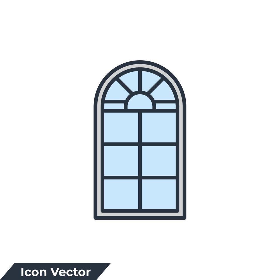 ilustración de vector de logotipo de icono de ventana. plantilla de símbolo de ventana para la colección de diseño gráfico y web