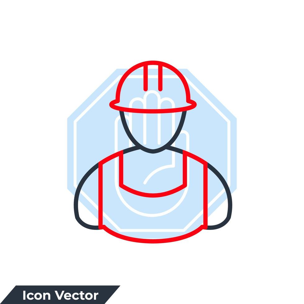 builder icon logo vector illustration. Construction worker symbol template for graphic and web design collection