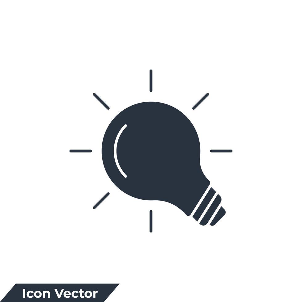 light bulb icon logo vector illustration. Idea sign, solution, thinking concept. Lighting Electric lamp symbol template for graphic and web design collection