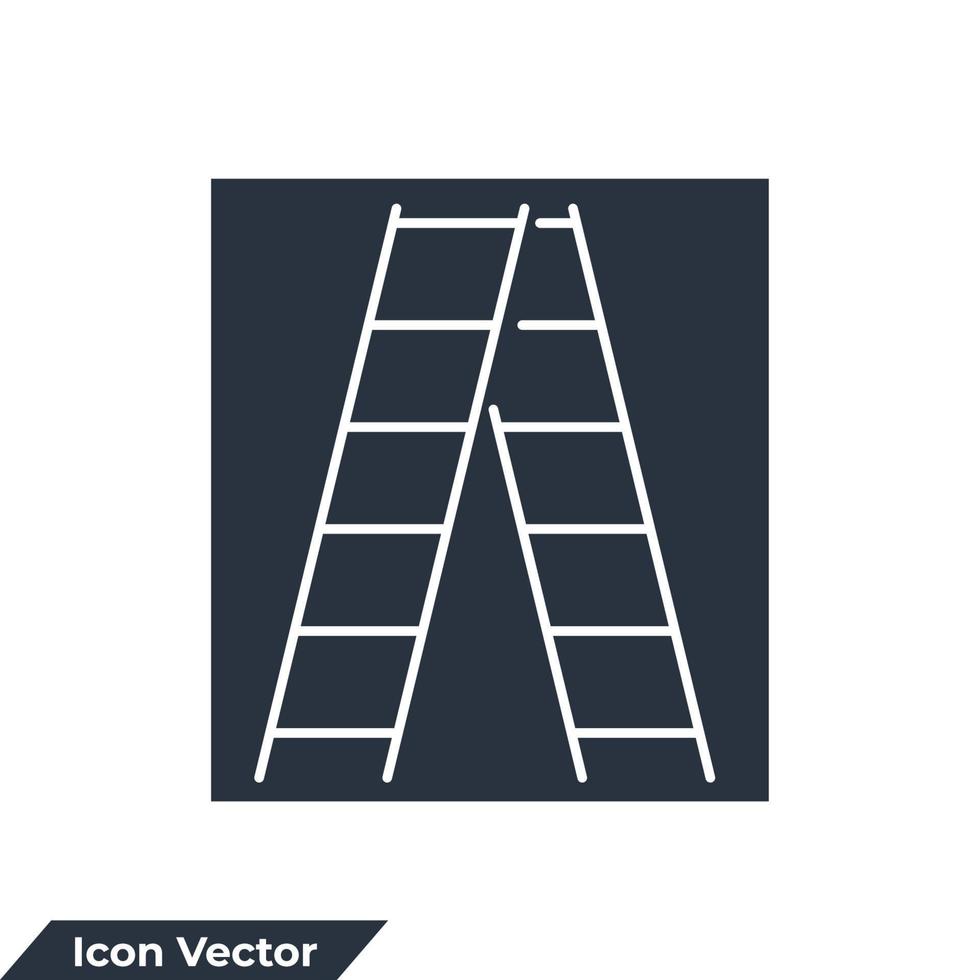 Ilustración de vector de logotipo de icono de escalera. plantilla de símbolo de escalera de tijera para la colección de diseño gráfico y web