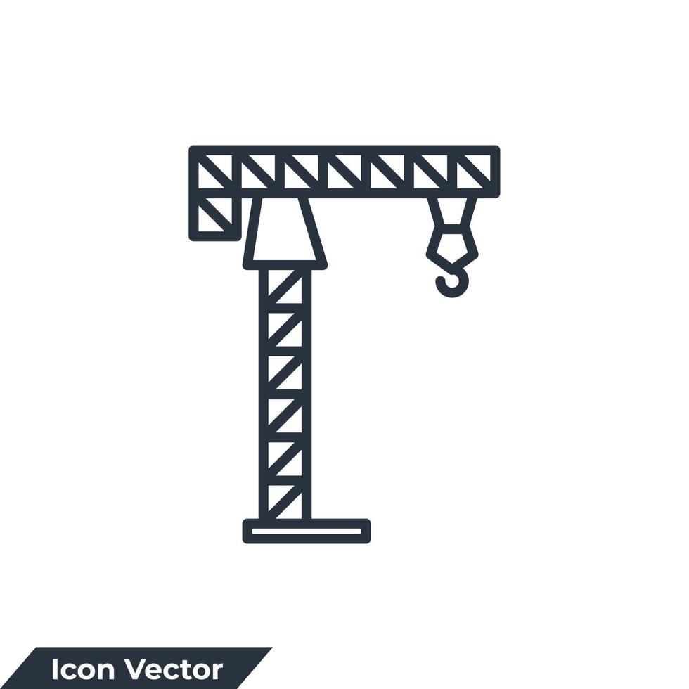tower crane icon logo vector illustration. tower crane symbol template for graphic and web design collection