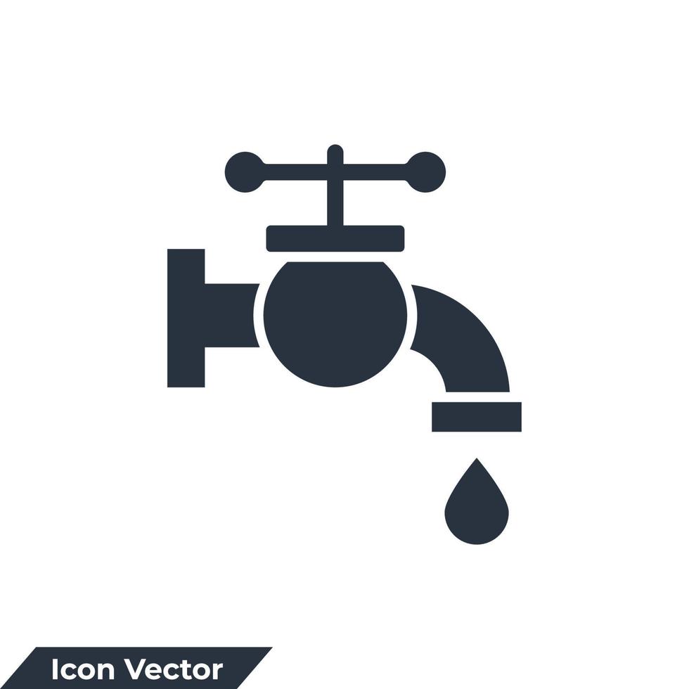tap faucet icon logo vector illustration. Faucet symbol template for