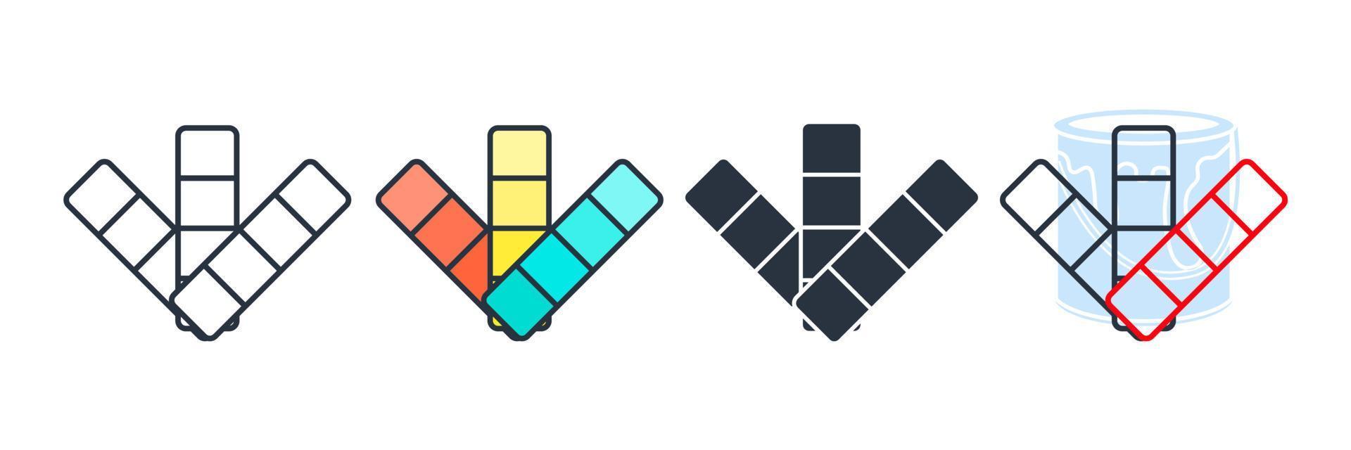 ilustración de vector de logotipo de icono de muestra de color. plantilla de símbolo lleno de papelería de paleta de colores para la colección de diseño gráfico y web